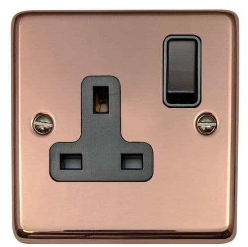G&H CBC9B Standard Plate Bright Copper 1 Gang Single 13A Switched Plug Socket