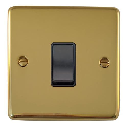 G&H CBUL1B Standard Plate Unlacquered Polished Brass 1 Gang 1 or 2 Way Rocker Light Switch