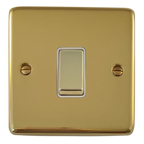 G&H CBUL201 Standard Plate Unlacquered Polished Brass 1 Gang 1 or 2 Way Rocker Light Switch