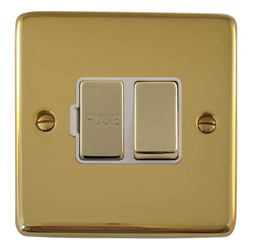 G&H CBUL257 Standard Plate Unlacquered Polished Brass 1 Gang Fused Spur 13A Switched