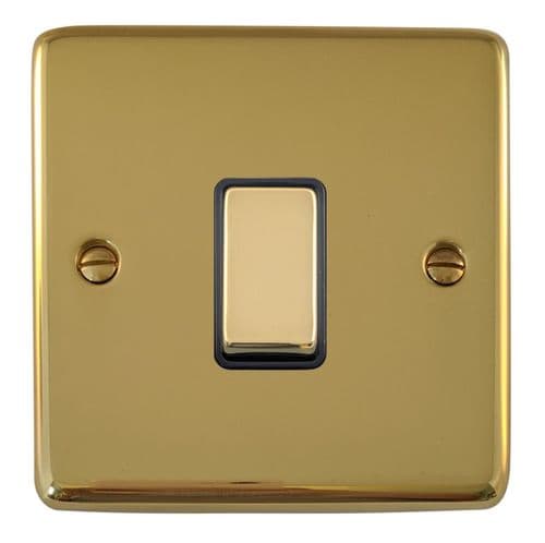 G&H CBUL305 Standard Plate Unlacquered Polished Brass 1 Gang Intermediate Rocker Light Switch