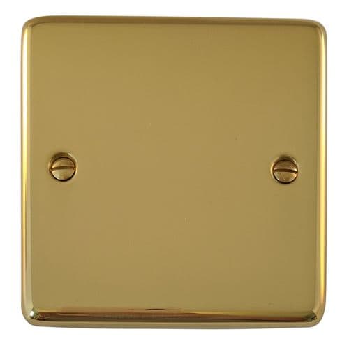 G&H CBUL31 Standard Plate Unlacquered Polished Brass 1 Gang Single Blank Plate