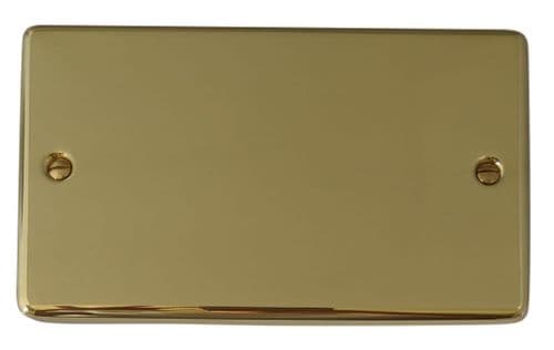 G&H CBUL32 Standard Plate Unlacquered Polished Brass 2 Gang Double Blank Plate