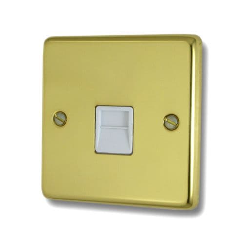 G&H CBUL33W Standard Plate Unlacquered Polished Brass 1 Gang Master BT Telephone Socket