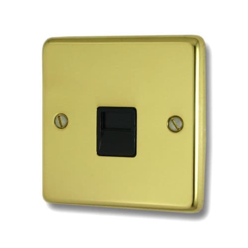 G&H CBUL34B Standard Plate Unlacquered Polished Brass 1 Gang Slave BT Telephone Socket