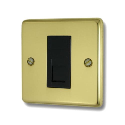 G&H CBUL61B Standard Plate Unlacquered Polished Brass 1 Gang RJ45 Cat5e Data Socket