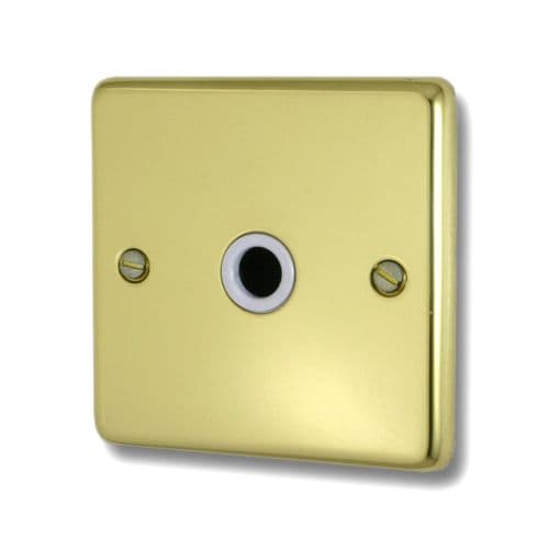 G&H CBUL79W Standard Plate Unlacquered Polished Brass 1 Gang Flex Outlet Plate