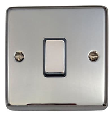 G&H CC301 Standard Plate Polished Chrome 1 Gang 1 or 2 Way Rocker Light Switch