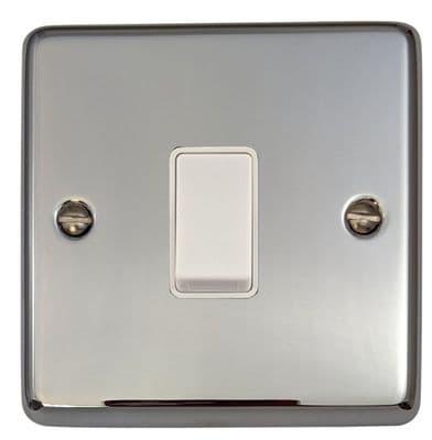 G&H CC5W Standard Plate Polished Chrome 1 Gang Intermediate Rocker Light Switch