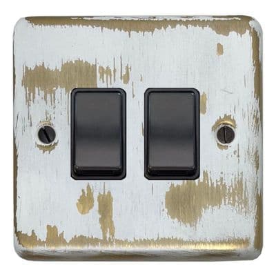 G&H CDB2B Standard Plate Dover Bronze 2 Gang 1 or 2 Way Rocker Light Switch