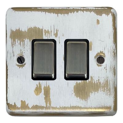G&H CDB302 Standard Plate Dover Bronze 2 Gang 1 or 2 Way Rocker Light Switch