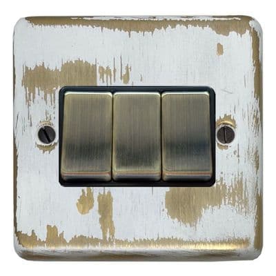 G&H CDB303 Standard Plate Dover Bronze 3 Gang 1 or 2 Way Rocker Light Switch
