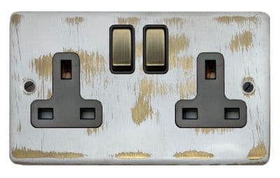 G&H CDB310 Standard Plate Dover Bronze 2 Gang Double 13A Switched Plug Socket