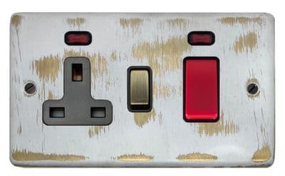G&H CDB329 Standard Plate Dover Bronze 45 Amp DP Cooker Switch & 13A Switched Socket
