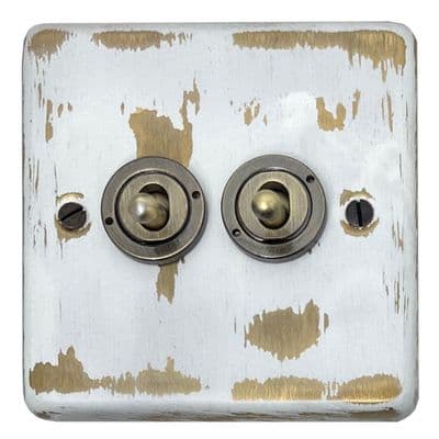G&H CDB382-AB Standard Plate Dover Bronze 2 Gang 1 or 2 Way Toggle Light Switch