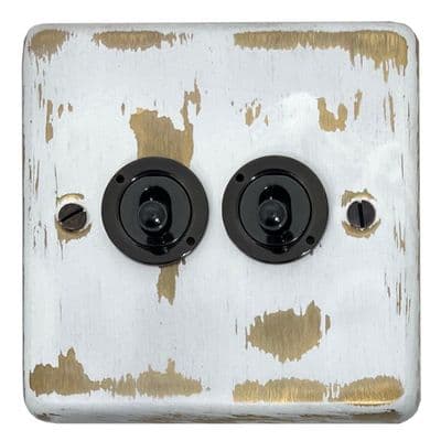 G&H CDB382-FBK Standard Plate Dover Bronze 2 Gang 2 Way Toggle Light Switch