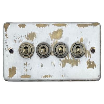 G&H CDB384-AB Standard Plate Dover Bronze 4 Gang 1 or 2 Way Toggle Light Switch