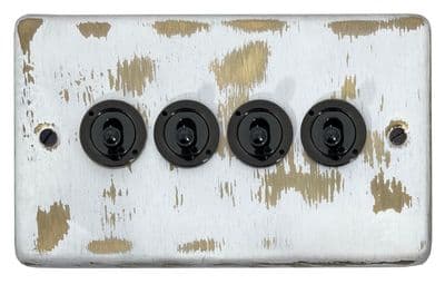 G&H CDB384-FBK Standard Plate Dover Bronze 4 Gang 2 Way Toggle Light Switch