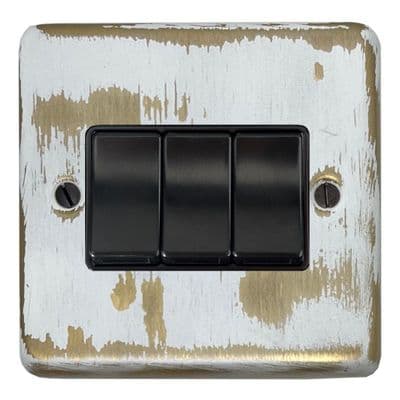 G&H CDB3B Standard Plate Dover Bronze 3 Gang 1 or 2 Way Rocker Light Switch