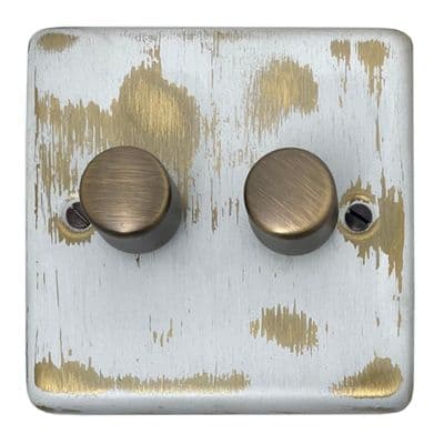 G&H CDB522 Standard Plate Dover Bronze 2 Gang 1 or 2 Way LED Dimmer Switch