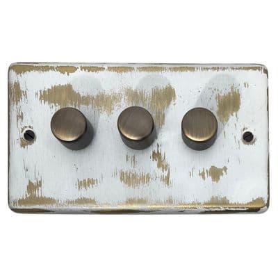 G&H CDB523 Standard Plate Dover Bronze 3 Gang 1 or 2 Way LED Dimmer Switch