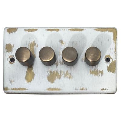 G&H CDB524 Standard Plate Dover Bronze 4 Gang 1 or 2 Way LED Dimmer Switch