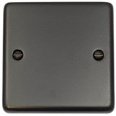 G&H CFB31 Standard Plate Matt Black 1 Gang Single Blank Plate