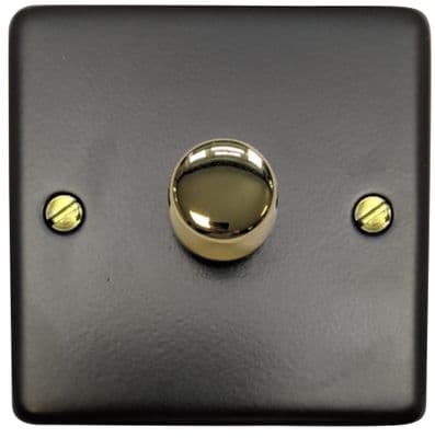 G&H CFB521-PB Standard Plate Matt Black 1 Gang 1 or 2 Way LED Dimmer Switch