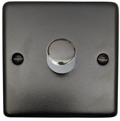 G&H CFB521-PC Standard Plate Matt Black 1 Gang 1 or 2 Way LED Dimmer Switch