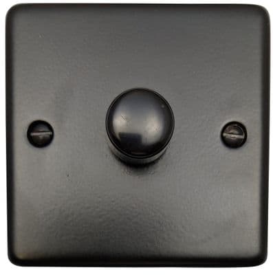 G&H CFB521 Standard Plate Matt Black 1 Gang 1 or 2 Way LED Dimmer Switch