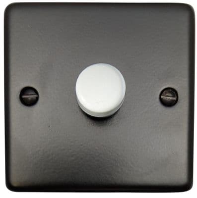 G&H CFB521-W Standard Plate Matt Black 1 Gang 1 or 2 Way LED Dimmer Switch