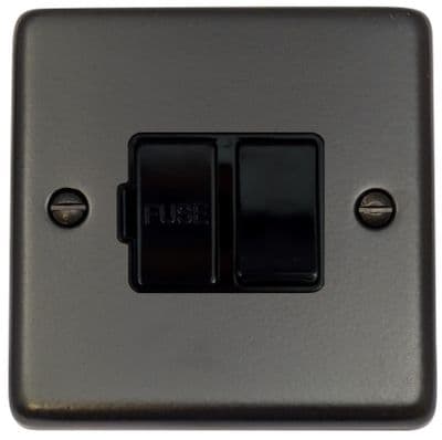 G&H CFB57B Standard Plate Matt Black 1 Gang Fused Spur 13A Switched