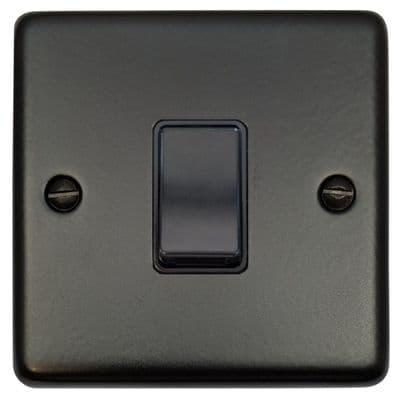 G&H CFB5B Standard Plate Matt Black 1 Gang Intermediate Rocker Light Switch