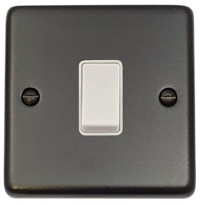 G&H CFB5W Standard Plate Matt Black 1 Gang Intermediate Rocker Light Switch