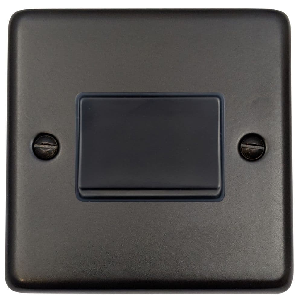 G&H CFB69B Standard Plate Matt Black 1 Gang Triple Pole 10A Fan Isolator Switch