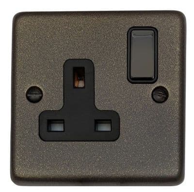 G&H CG309 Standard Plate Graphite 1 Gang Single 13A Switched Plug Socket