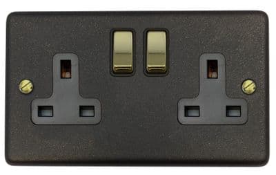 G&H CG310-PB Standard Plate Graphite 2 Gang Double 13A Switched Plug Socket
