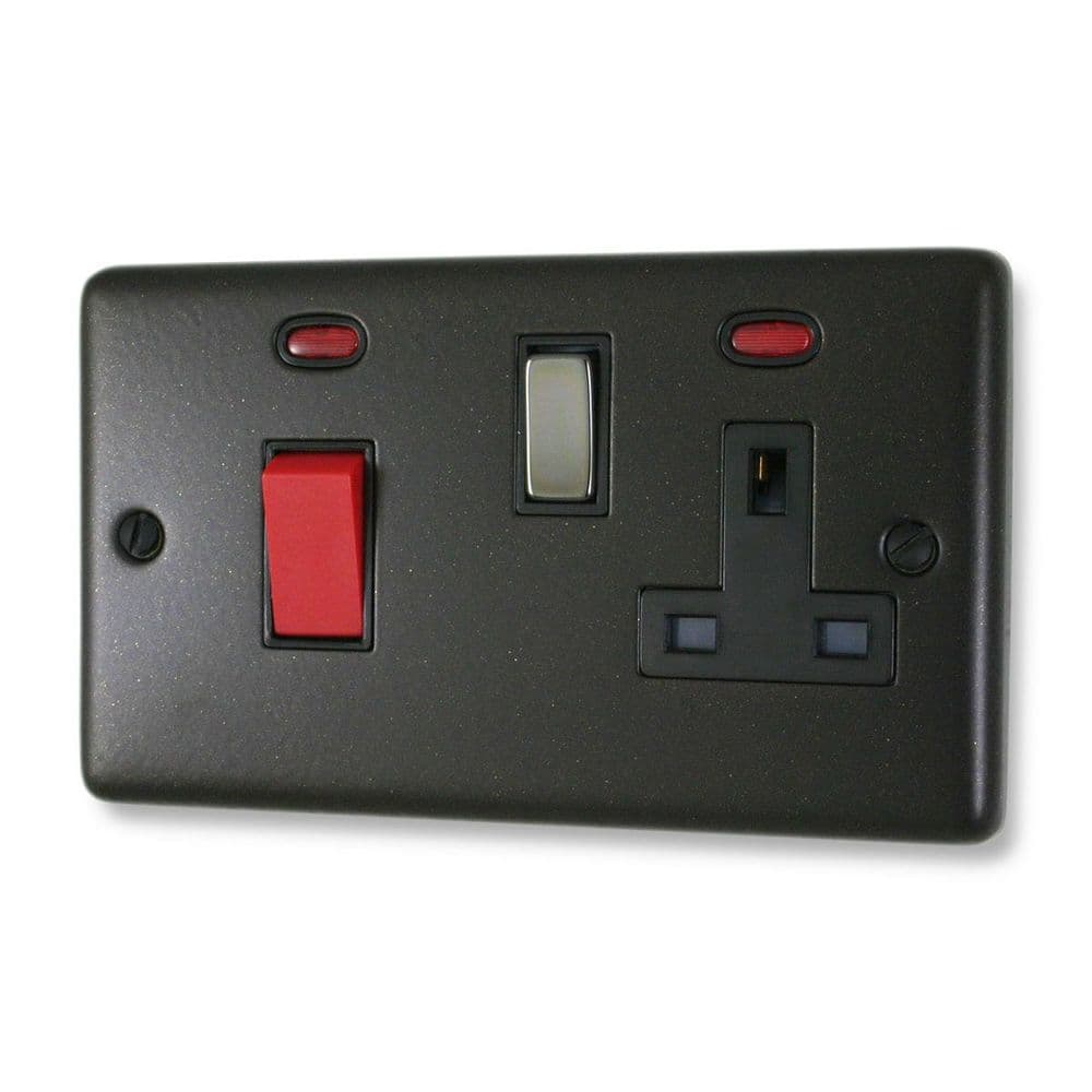 G&H CG329 Standard Plate Graphite 45 Amp DP Cooker Switch & 13A ...