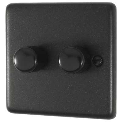 G&H CG522-FBK Standard Plate Graphite 2 Gang 1 or 2 Way LED Dimmer Switch
