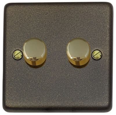 G&H CG522-PB Standard Plate Graphite 2 Gang 1 or 2 Way LED Dimmer Switch
