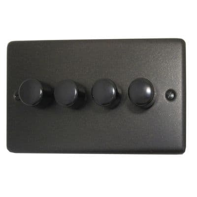 G&H CG524-FBK Standard Plate Graphite 4 Gang 1 or 2 Way LED Dimmer Switch