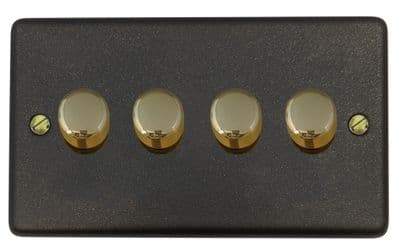 G&H CG524-PB Standard Plate Graphite 4 Gang 1 or 2 Way LED Dimmer Switch