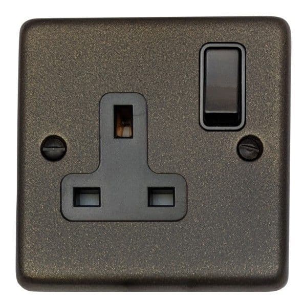 G&H CG9B Standard Plate Graphite 1 Gang Single 13A Switched Plug Socket