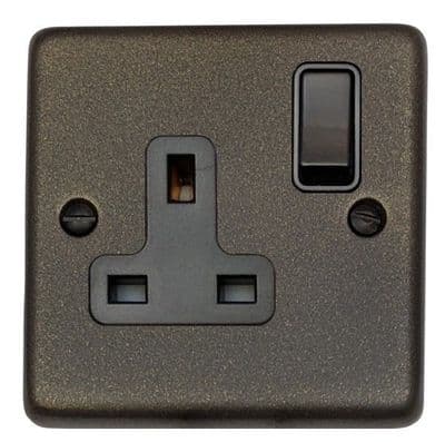 G&H CG9B Standard Plate Graphite 1 Gang Single 13A Switched Plug Socket