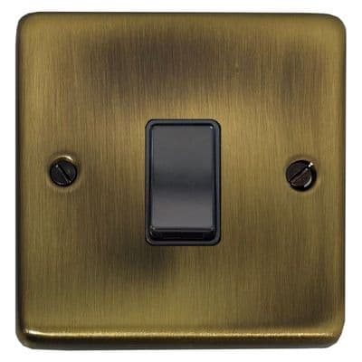 G&H CLAB1B Standard Plate Light Antique Brass 1 Gang 1 or 2 Way Rocker Light Switch