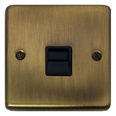 G&H CLAB33B Standard Plate Light Antique Brass 1 Gang Master BT Telephone Socket