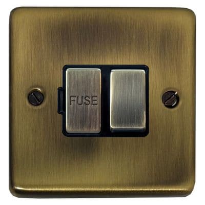 G&H CLAB357 Standard Plate Light Antique Brass 1 Gang Fused Spur 13A Switched