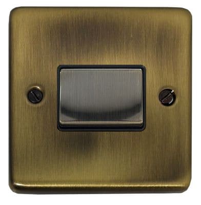 G&H CLAB369 Standard Plate Light Antique Brass 1 Gang Triple Pole 10A Fan Isolator Switch