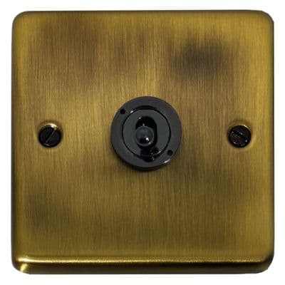 G&H CLAB381-FBK Standard Plate Light Antique Brass 1 Gang 2 Way Toggle Light Switch