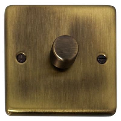 G&H CLAB521 Standard Plate Light Antique Brass 1 Gang 1 or 2 Way LED Dimmer Switch